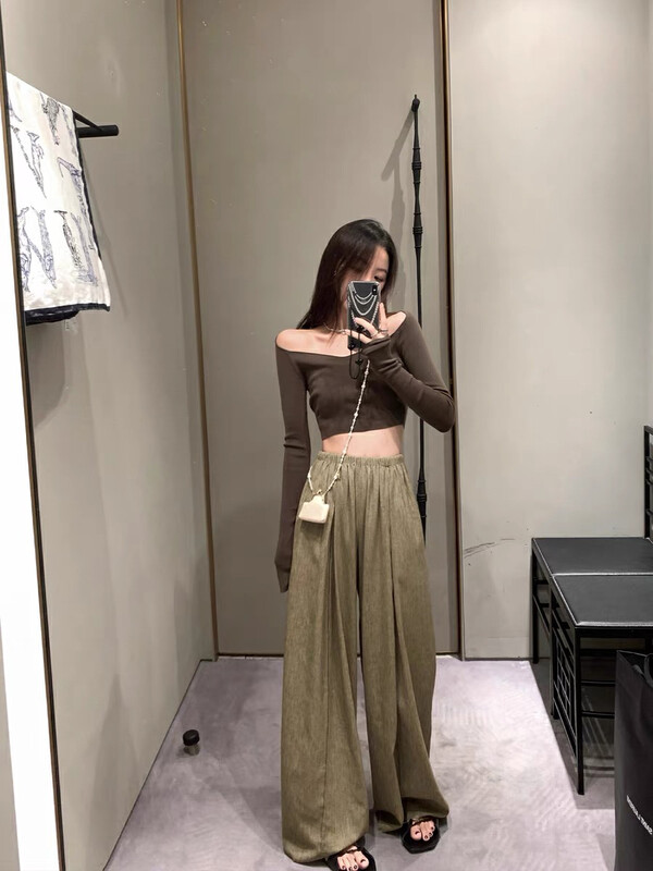 New in early autumn! 【WGWE】Fashion linen drape slimming casual pants 2315# FHX