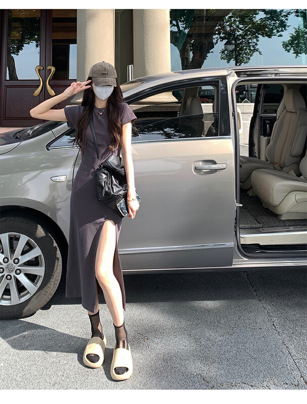 【WGWE】 Hot girl slit sexy dress 2323# FHX