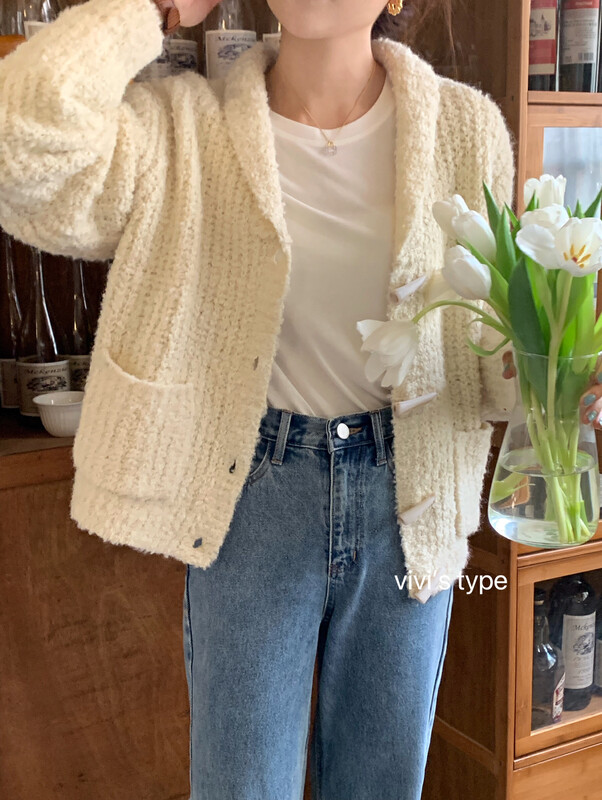 【VIVIS TYPE】Designed niche lazy style horn button knitted cardigan YS1-9191# HJY
