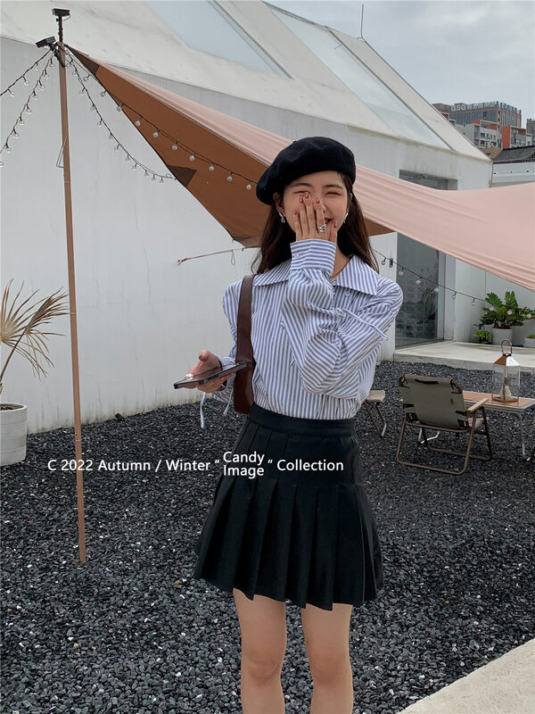 New in Autumn! [CANDY Candy] High Waist Pleated Slim Skirt 8356# ZJY