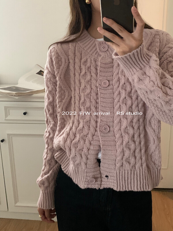 [RS] lazy twist cardigan warm sweater M2529# FHX