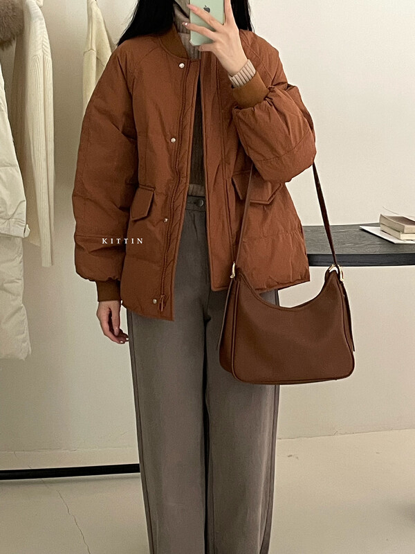 [KITTIN] Korean version stand collar down jacket 2182