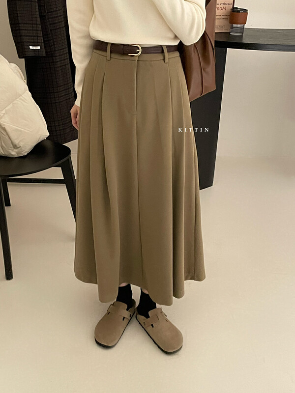 【KITTIN】Korean version woolen slim skirt 6166