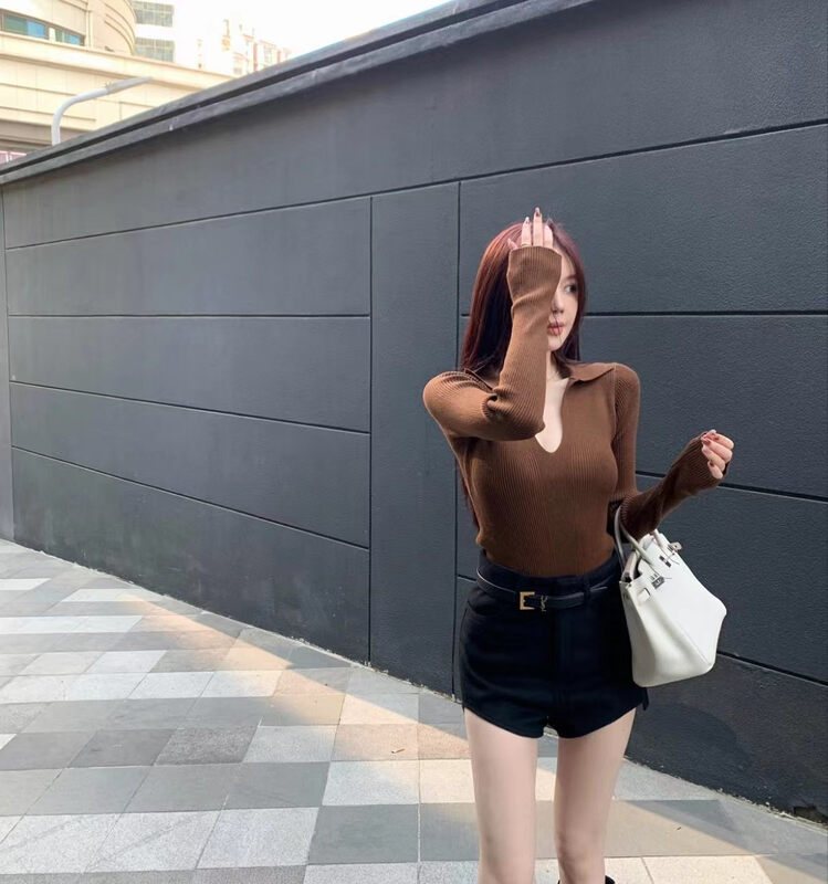 【MS STUDIO】Slim design polo collar sweater 5879# PCZ