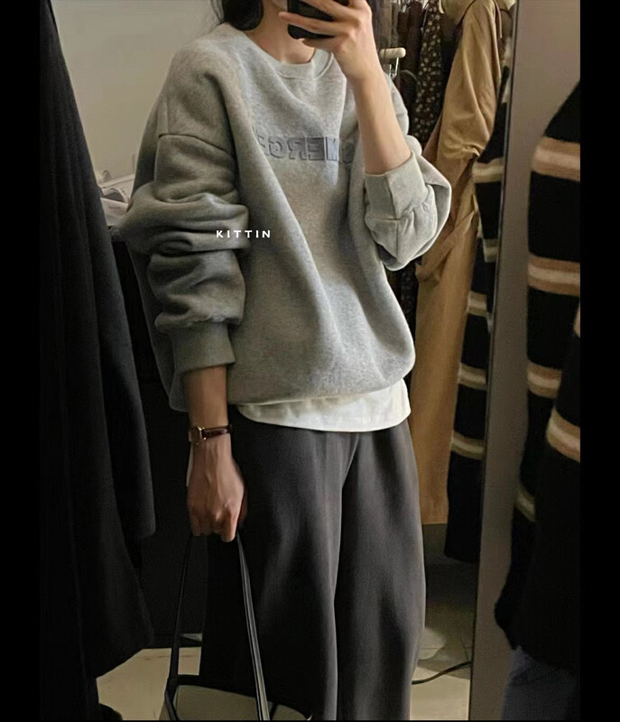 Original price 66.55! 【KITTIN】Korean casual loose letter sweater 3161