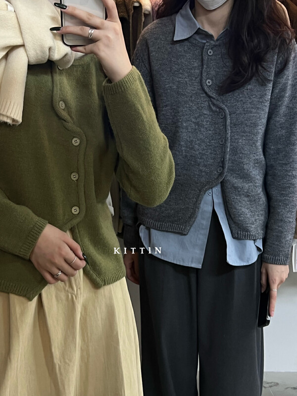 【KITTIN】Korean style irregular door sweater 1536