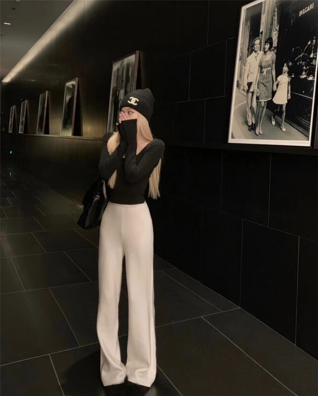 【MS STUDIO】High Waist Drape Straight Casual Pants 5521# PCZ