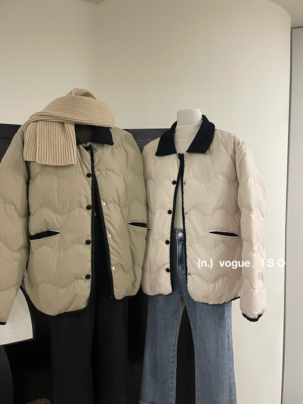 【ISO Korean style】Korean style Xiaoxiang style thin and warm down jacket (including 90% white duck down) 86003# HJY