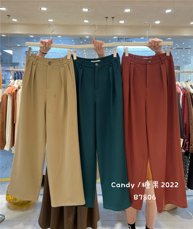 New in autumn! [CANDY candy] solid color all-match Korean casual pants 7806# ZJY