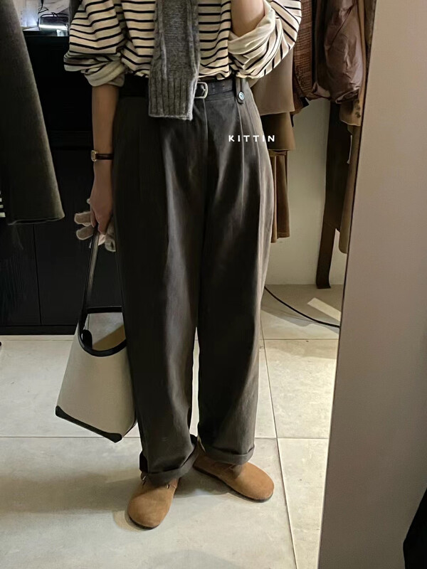 【KITTIN】Korean brushed cotton casual pants 9302