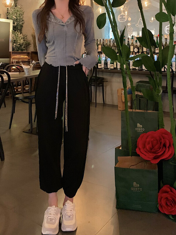 New in autumn!【WGWE】Sports casual pants for girls with tight feet 2538# FHX