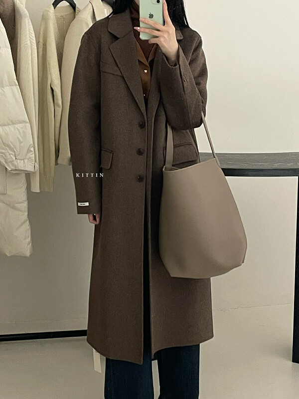 【KITTIN】Korean double-sided cashmere long (including 70 wool) wool coat (coat) 0680# FHX