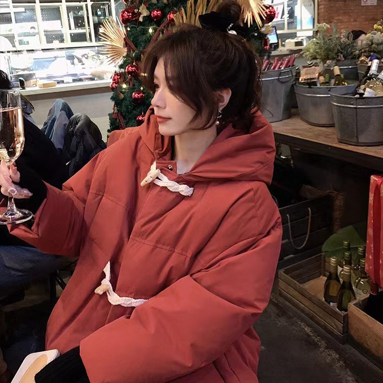 【L.L STUDIO】Korean style horn buckle short loose warm padded jacket 78604# PCZ