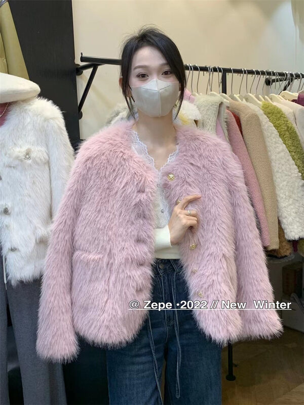 【ZE】Single-breasted solid color texture comfortable short coat W1215# L