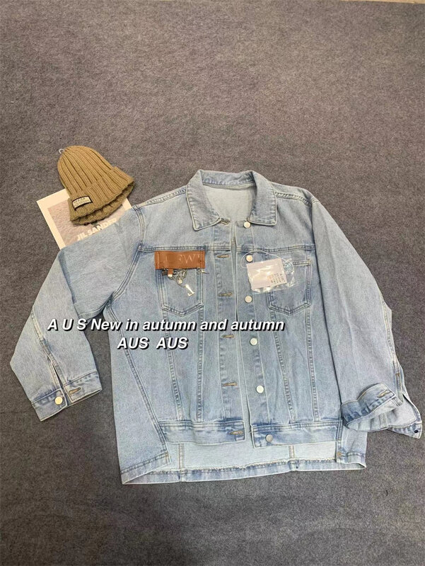 【AUS】Korean letter logo casual all-match denim jacket GX02# LSW