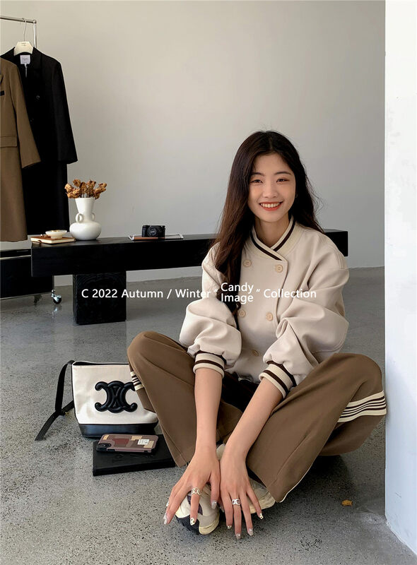 New in Autumn! [CANDY Candy] Striped all-match Korean casual pants 3659# ZJY