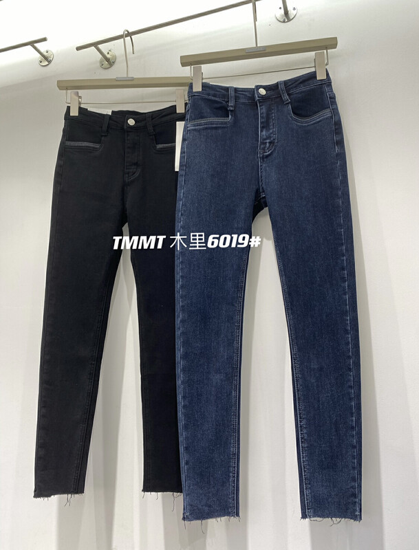 The original price is 66.55! [JIAJIATMMT Muli] Brushed skinny jeans T6019# L