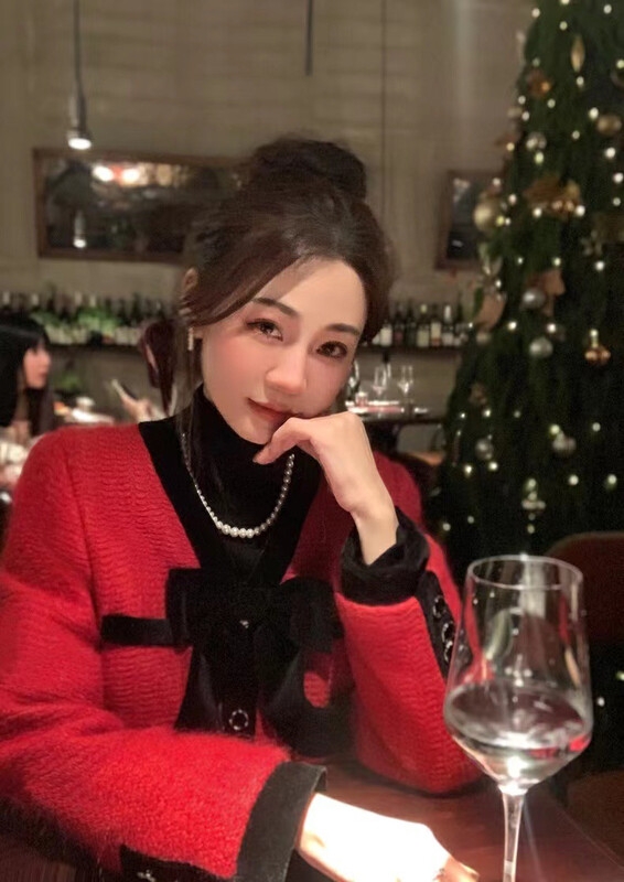 【MI NI】Xiaoxiang style round neck color-block temperament short coat (non-detachable bow) 9762# PCZ