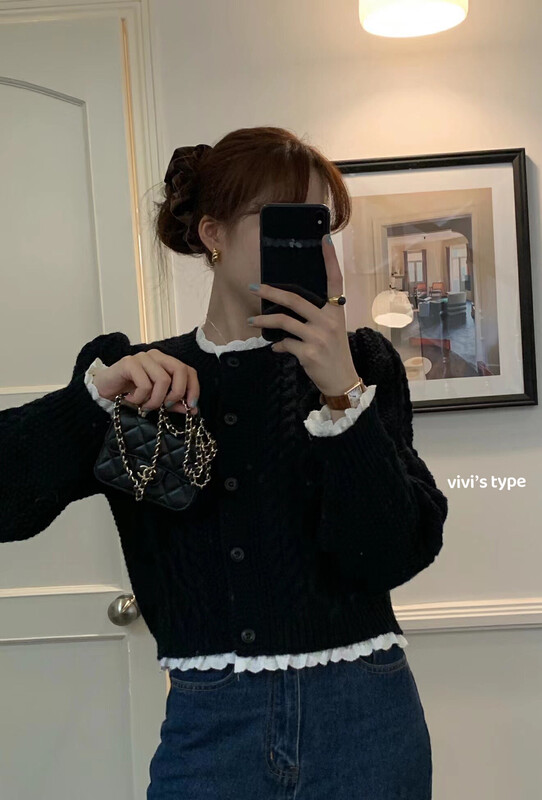 【VIVIS TYPE】French retro lace twist warm sweater 9350# HJY