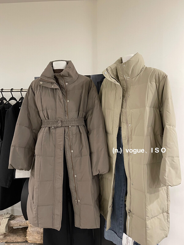 [ISO Korean style] Korean style loose and thin all-match warm down jacket (with belt) (including 90% white duck down) 2636# HJY