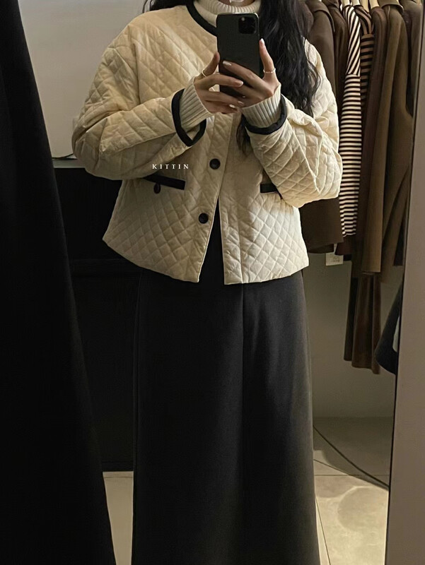 【KITTIN】Korean embossed cotton plus velvet padded jacket 2175