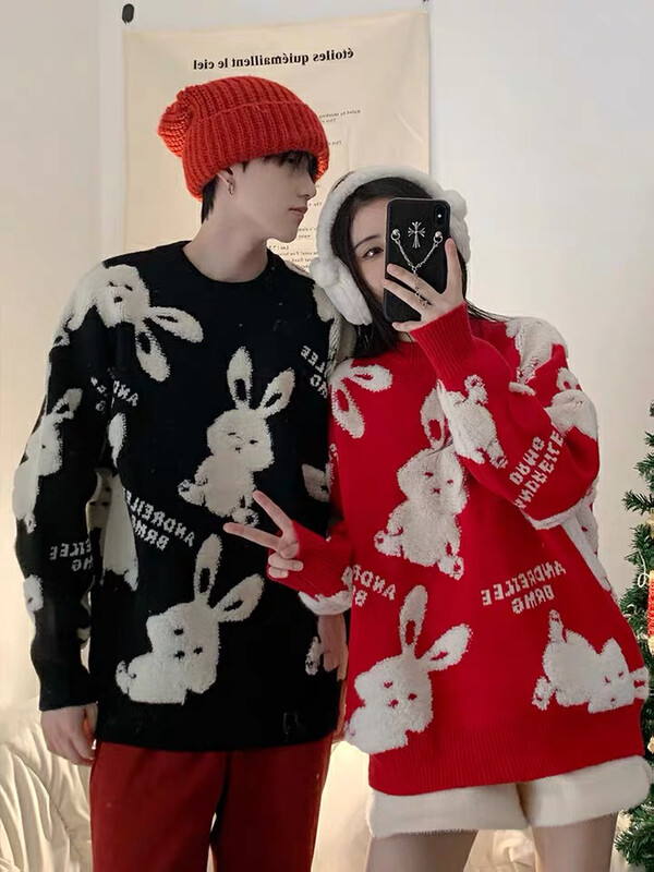 【L.L STUDIO】Korean version loose zodiac rabbit warm sweater 78566# PCZ