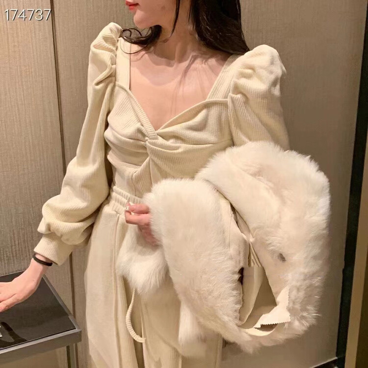 [MI NI] Temperament puff sleeve shirt + loose casual pants two-piece suit 9788# PCZ