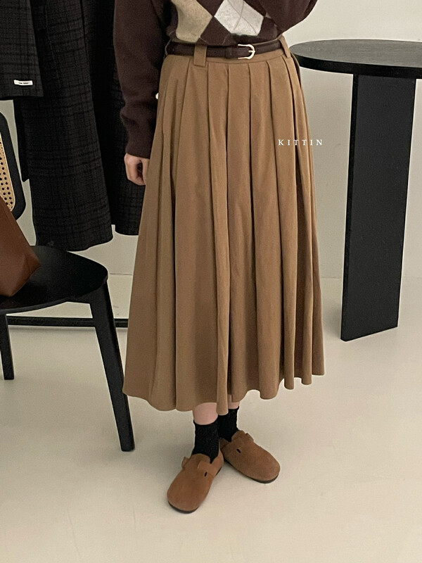 【KITTIN】Korean cotton pleated skirt 6162