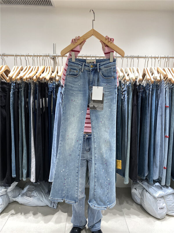 【O NOT 1】抓絨潑墨喇叭牛仔褲  YS1-R807#  LSW