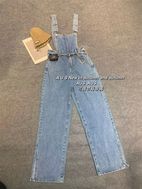 【AUS】Casual age-reducing all-match denim overalls (with belt) 6867# LSW