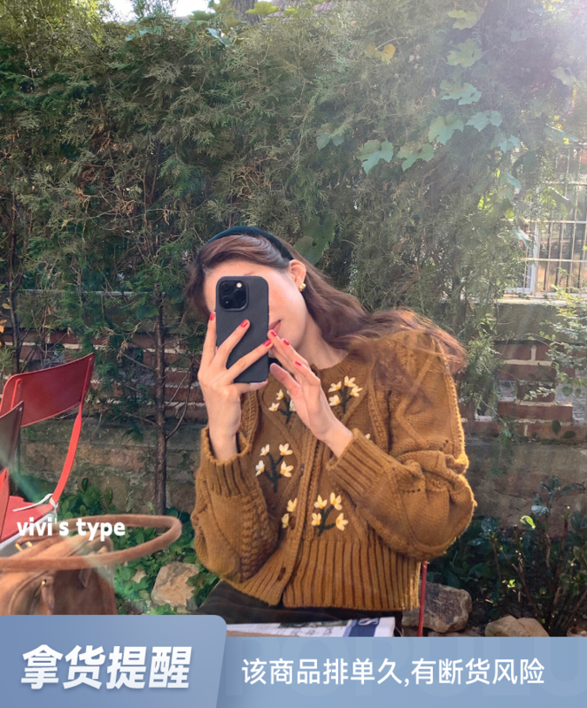 【VIVISTYPE】Hand-embroidered all-match warm sweater 5226# HJY
