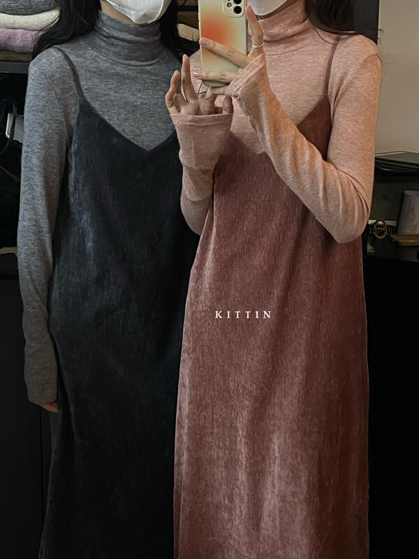 【KITTIN】Korean Chenille Sling Dress 5171