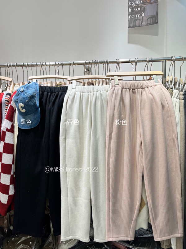 【MISS KOREA】Fleece and thick all-match casual pants 05245# HBX