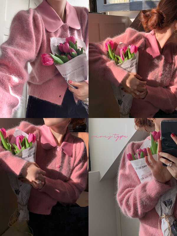【VIVIS TYPE】gentle solid color single-breasted warm sweater 7361# HJY
