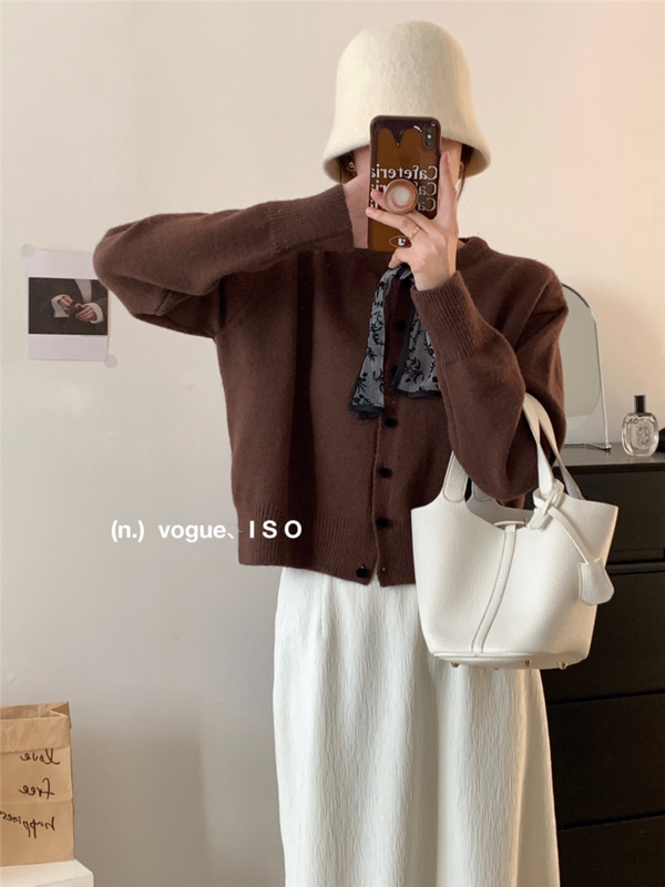 Original price 56.40! 【ISO Korean style】Han Shu Floral Neck Round Neck Warm Sweater 4403# HJY