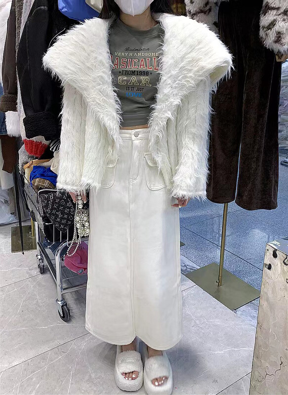 [MI NI] Lapel fashion loose thick knitted cardigan 9611# PCZ