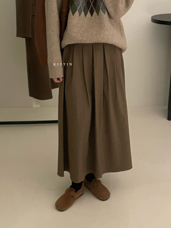 【KITTIN】Korean style texture pleated skirt 6167