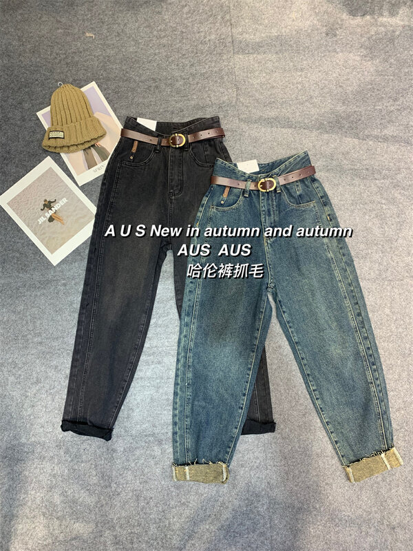 【AUS】Fleece all-match daddy jeans (with belt) 151# LSW