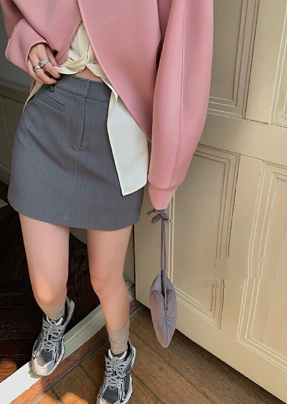 New in early autumn! [WGWE] Simple design, versatile high waist slimming suit skirt 2376# FHX