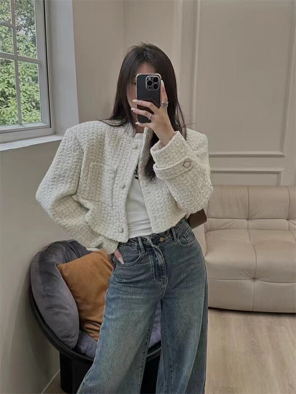 【MI NI】Small fragrance style short jacket with pockets 9753# PCZ