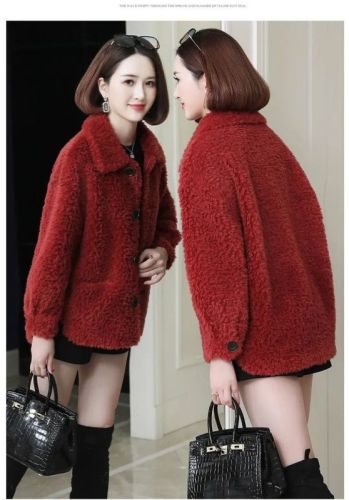 Winter New Haining Sheep Shearing Fur Coat Women's Short Particle Velvet Sheep Wool Coat Korean Version