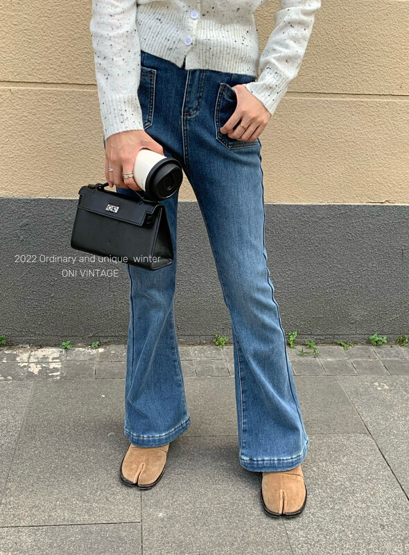 [ONIVINTAGE] front pocket flared pants plus cashmere jeans (5 sizes) OFW226N6678# CQW