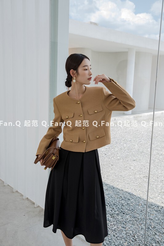 【Qi Fan】New high waist slimming pleated skirt 8716-1# JHY