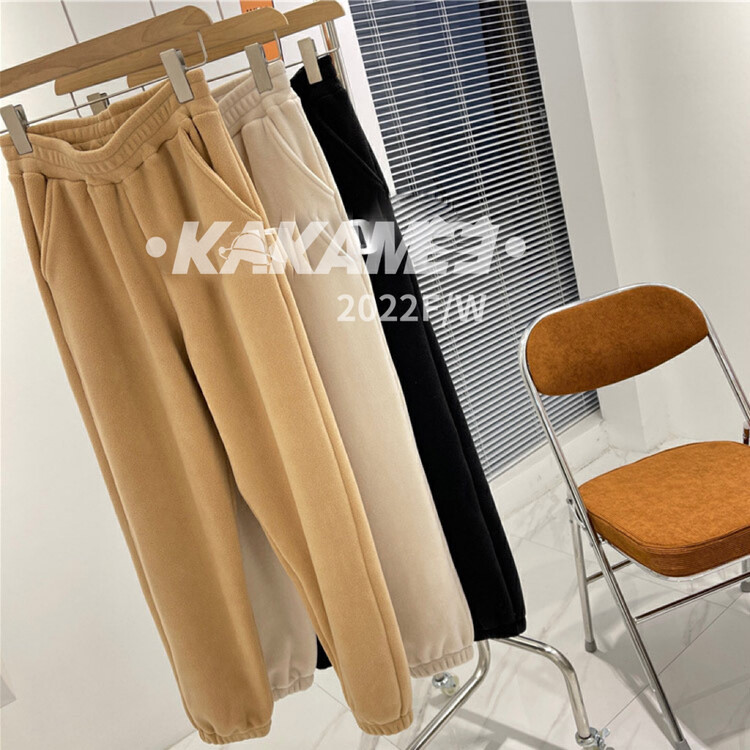 [KAKAMEE] double-sided Ollie velvet all-match plus velvet thickened harem pants casual pants B094