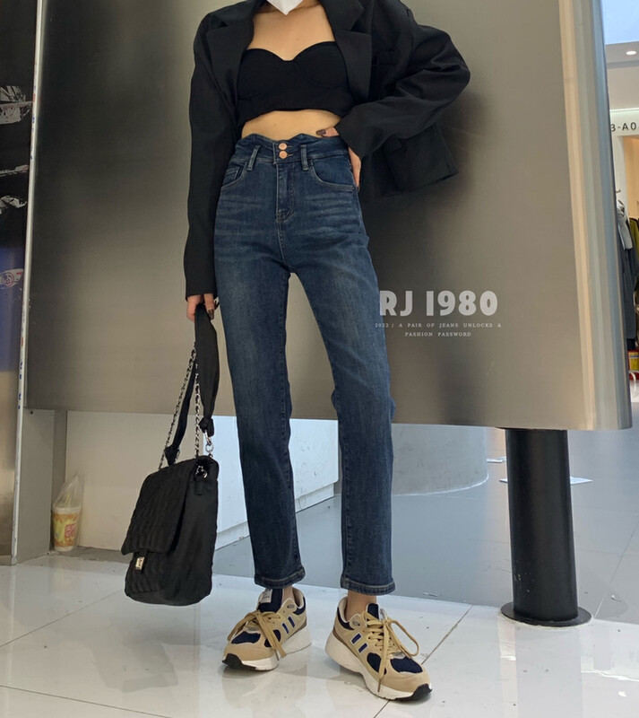 【1980】Winter New Fleece Slim Fit Small Straight Jeans 2W65530