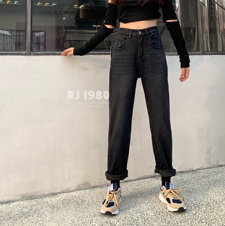 【1980】Winter hot style must add thickened composite fleece to keep warm and slim fit jeans 10006-1