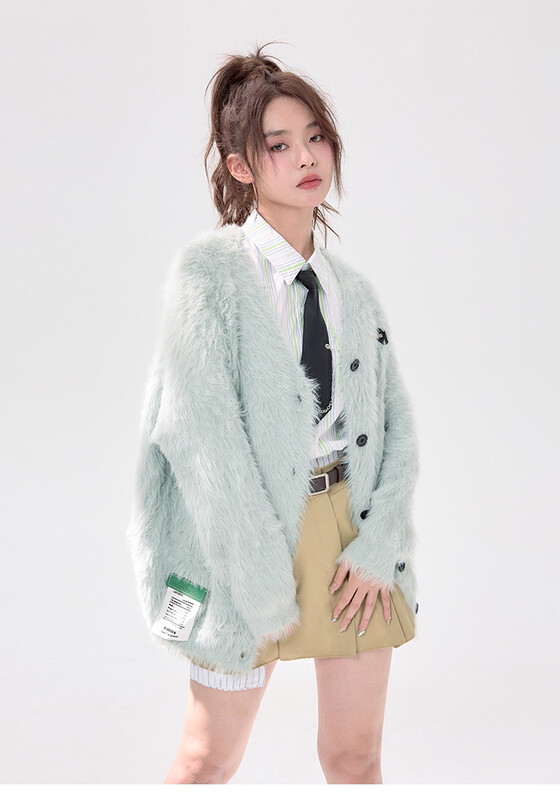 【Huaxi】Loose-breasted all-match warm sweater 9940# PCZ