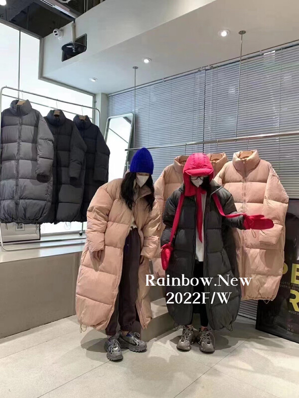 [RAINBOW] Quilt 90 White Duck Down Jacket Women's Super Long Ankle Over Knee Down Jacket Net Red Explosion 22081