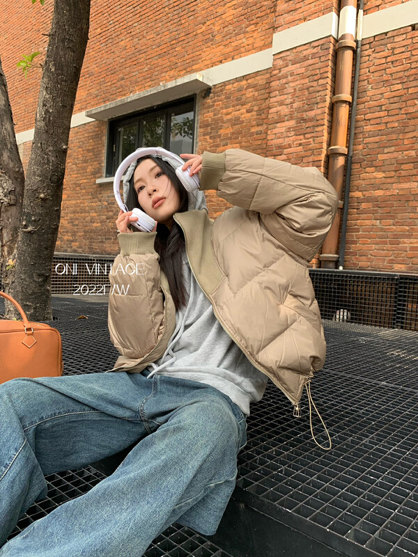 [ONIVINTAGE Oni] threaded collar stitching down jacket 90 white duck down OY226N6719