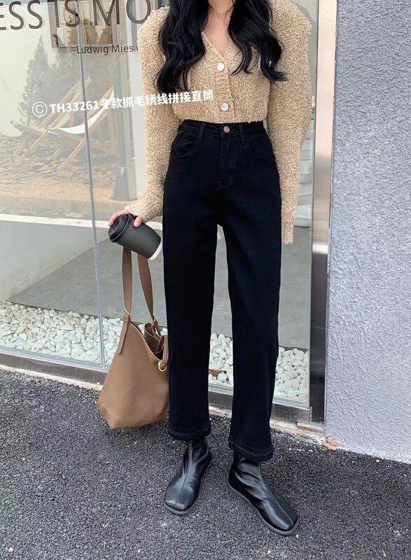 【T.H】Korean style foreign style fashion all-match straight jeans 33261-1# LSW